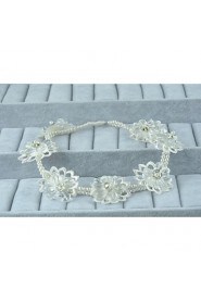 Women's Lace / Alloy / Imitation Pearl / Acrylic Headpiece-Wedding / Special Occasion / Casual Headbands 1 Piece Clear / Ivory Round