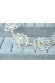 Women's Lace / Alloy / Imitation Pearl / Acrylic Headpiece-Wedding / Special Occasion / Casual Headbands 1 Piece Clear / Ivory Round