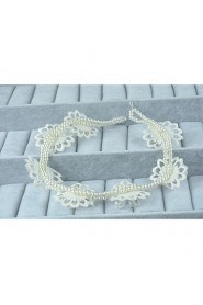 Women's Lace / Alloy / Imitation Pearl / Acrylic Headpiece-Wedding / Special Occasion / Casual Headbands 1 Piece Clear / Ivory Round