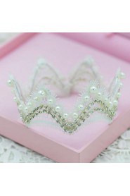 European style Rhinestones Titanium Wedding/Party Bridal Headpieces/Tiara with Imitation Pearls