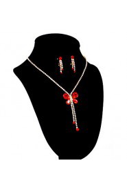 Women's Rhinestone Wedding/Party Jewelry Set With Rhinestone