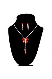 Women's Rhinestone Wedding/Party Jewelry Set With Rhinestone