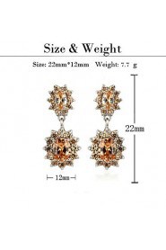 Brass With Cubic Zirconia Drop Earrings(More Colors)