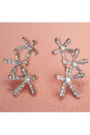 Women's Alloy Stud Earrings With Rhinestone