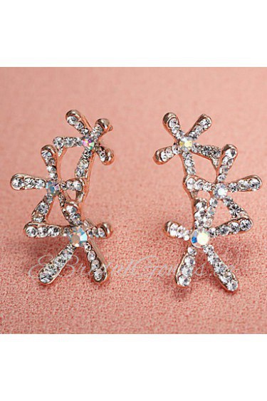 Women's Alloy Stud Earrings With Rhinestone