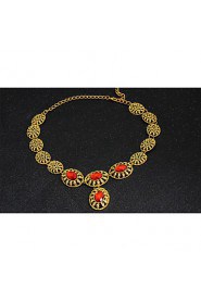 Gold-plated Fashion romantic heart line(Including Necklace, Earring, Bracelet, Ring) Jewelry Sets