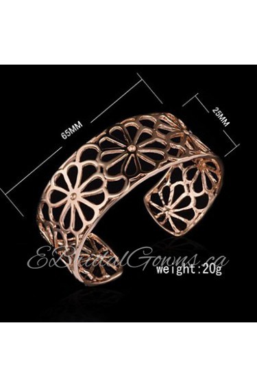 Fashion 18K Gold Plated Cut Out Bangle Women's Bracelet