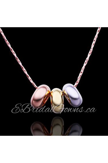 Fashion Round Shape Rose Gold Plated Pendant Necklace(Multicolor)(1Pc)