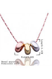 Fashion Round Shape Rose Gold Plated Pendant Necklace(Multicolor)(1Pc)