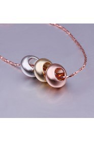 Fashion Round Shape Rose Gold Plated Pendant Necklace(Multicolor)(1Pc)