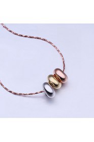 Fashion Round Shape Rose Gold Plated Pendant Necklace(Multicolor)(1Pc)