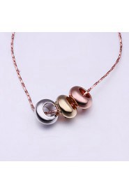 Fashion Round Shape Rose Gold Plated Pendant Necklace(Multicolor)(1Pc)