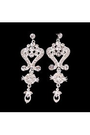 Big Rhinestones Long Vintage Dangle Brides Bridesmaids Wedding Party Earring