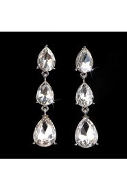 Women's Silver Arutril Australia Crystal Drop Long Earring For Birde