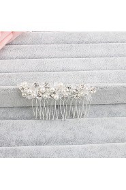 Women's Imitation Pearl Headpiece-Wedding / Special Occasion / Casual / Office & Career / Outdoor Hair Combs 1 Piece Clear Round