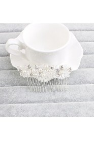 Women's Imitation Pearl Headpiece-Wedding / Special Occasion / Casual / Office & Career / Outdoor Hair Combs 1 Piece Clear Round