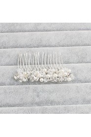 Women's Imitation Pearl Headpiece-Wedding / Special Occasion / Casual / Office & Career / Outdoor Hair Combs 1 Piece Clear Round