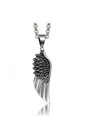 Men's Titanium Personality Feather Angel Wings Pendant