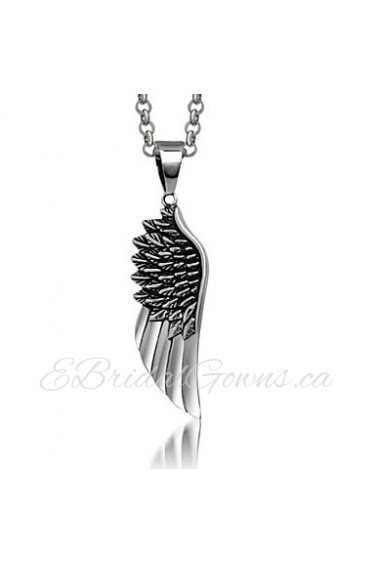 Men's Titanium Personality Feather Angel Wings Pendant