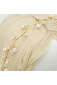 Women's / Flower Girl's Crystal / Alloy / Imitation Pearl Headpiece-Wedding / Special Occasion Headbands 1 Piece White Round