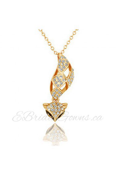 Fashion Fox Shape Alloy Czech Drill Pendant Neckolace For Women's(Rose Gold,Yellow Gold,White Gold)(1Pc)