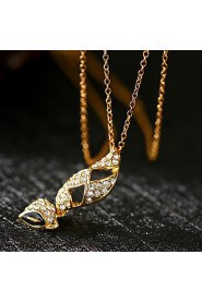 Fashion Fox Shape Alloy Czech Drill Pendant Neckolace For Women's(Rose Gold,Yellow Gold,White Gold)(1Pc)