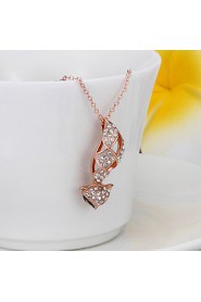 Fashion Fox Shape Alloy Czech Drill Pendant Neckolace For Women's(Rose Gold,Yellow Gold,White Gold)(1Pc)