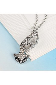 Fashion Fox Shape Alloy Czech Drill Pendant Neckolace For Women's(Rose Gold,Yellow Gold,White Gold)(1Pc)