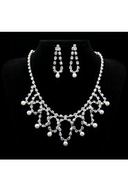 Jewelry Set Women's Anniversary / Wedding / Engagement / Special Occasion Jewelry Sets Alloy Imitation Pearl / Rhinestone Silver