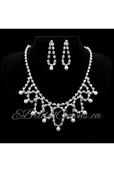 Jewelry Set Women's Anniversary / Wedding / Engagement / Special Occasion Jewelry Sets Alloy Imitation Pearl / Rhinestone Silver