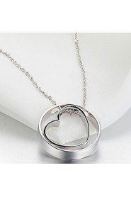 Couples' Silver Couple Heart Necklace (A pair of selling)