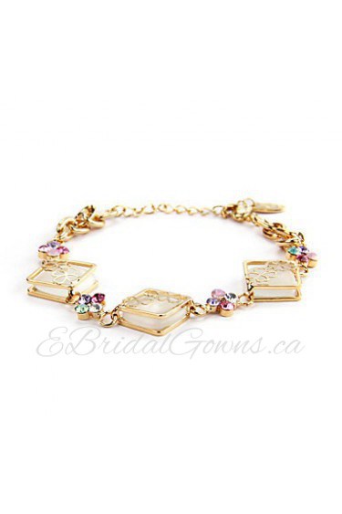 Women's Fashion Bracelet 18K Gold Plated Rhinestone