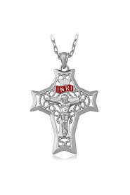 New Cool Big Size Crucifix INRI Cro Necklace 18K Real Gold Plated Cro Pendant for Women