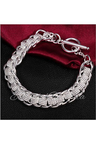 Unisex Silver Chain With Non Stone Bracelet