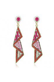 Pretty Alloy with Beads and Crystals Irregular Chandelier Earrings(More Colors)