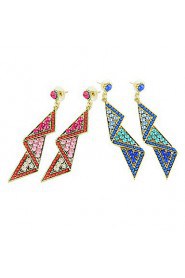 Pretty Alloy with Beads and Crystals Irregular Chandelier Earrings(More Colors)