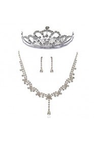 Gorgeous Rhinestones Wedding Jewelry Set,Including Necklace,Earrings And Tiara