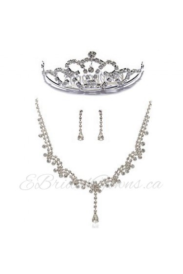 Gorgeous Rhinestones Wedding Jewelry Set,Including Necklace,Earrings And Tiara