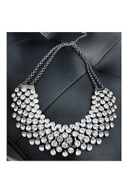 Women's European Style Fashion Metal Shining Rhinestone Necklace