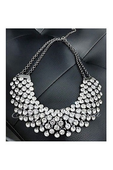 Women's European Style Fashion Metal Shining Rhinestone Necklace