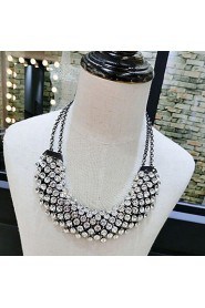 Women's European Style Fashion Metal Shining Rhinestone Necklace