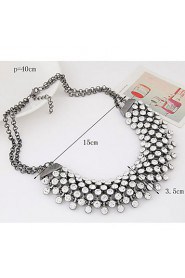 Women's European Style Fashion Metal Shining Rhinestone Necklace