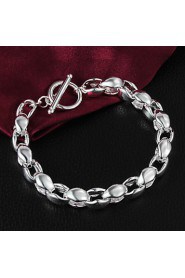 Unisex Sterling Silver Chain With Non Stone Bracelet