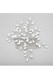 Women's / Flower Girl's Alloy / Imitation Pearl Headpiece-Wedding / Special Occasion Hair Combs 1 Piece Clear Irregular
