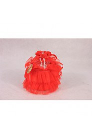 Multilayer Organza Cake Shape Ring Pillow with Rose Flower and Ribbon Ring Jewelry Box