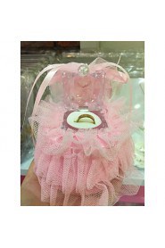 Multilayer Organza Cake Shape Ring Pillow with Rose Flower and Ribbon Ring Jewelry Box