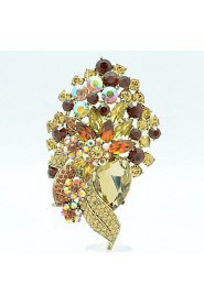 Rhinestone Drop Flower Brooch Broach Pins Women's Jewelry (More Colors)