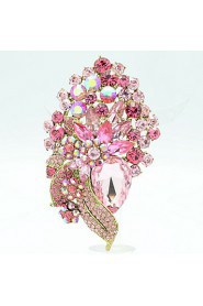 Rhinestone Drop Flower Brooch Broach Pins Women's Jewelry (More Colors)