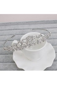 Women's Rhinestone Headpiece-Wedding / Special Occasion / Casual / Office & Career / Outdoor Tiaras 1 Piece Silver Round