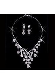 Jewelry Set Women's Anniversary / Wedding / Engagement / Birthday / Gift / Party / Daily Jewelry Sets Alloy RhinestoneNecklaces /